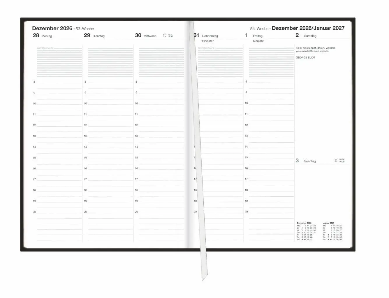 Bild: 9783756414680 | Terminer A5, Struktur schwarz 2027 | Heye | Buch | Bürokalender Heye