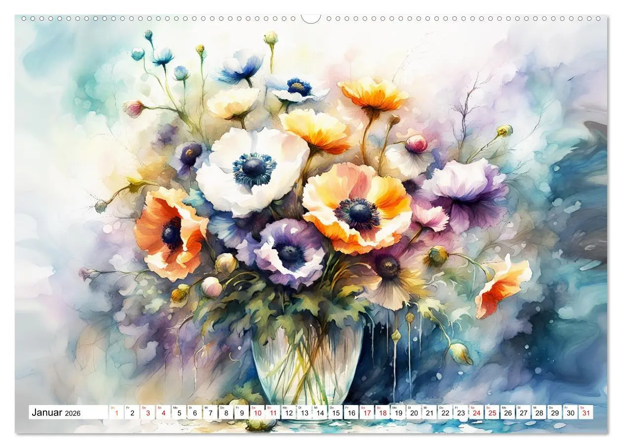 Bild: 9783457424780 | Blumenbuketts (Wandkalender 2026 DIN A2 quer), CALVENDO Monatskalender