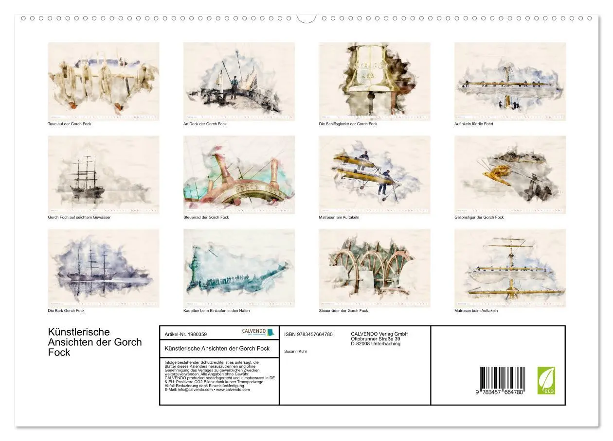 Bild: 9783457664780 | Künstlerische Ansichten der Gorch Fock (Wandkalender 2026 DIN A2...