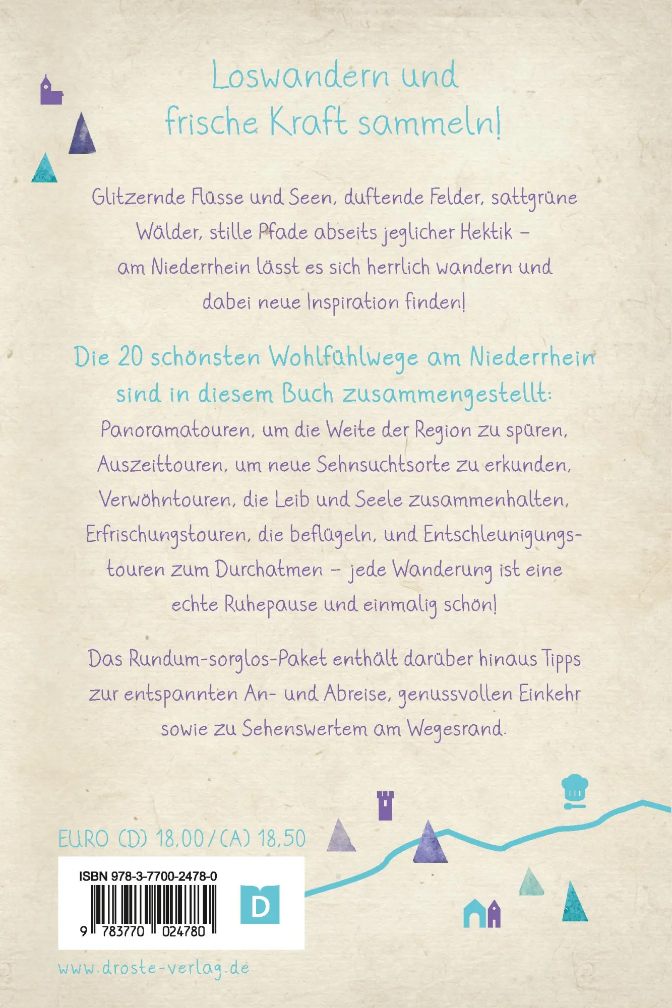 Rückseite: 9783770024780 | Niederrhein. Wanderungen für die Seele | Wohlfühlwege | Sabine Hauke