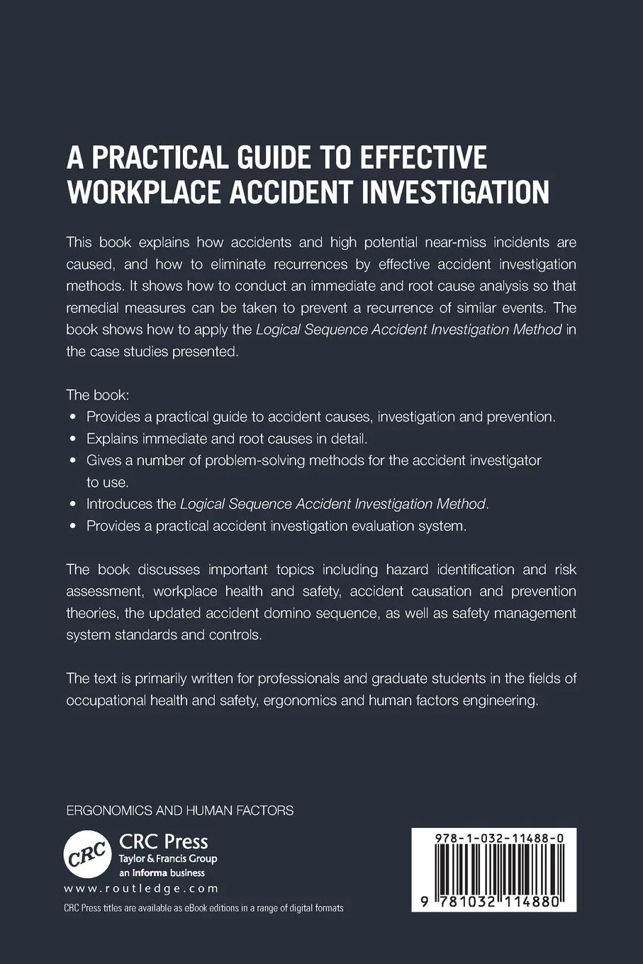 Rückseite: 9781032114880 | A Practical Guide to Effective Workplace Accident Investigation | Buch