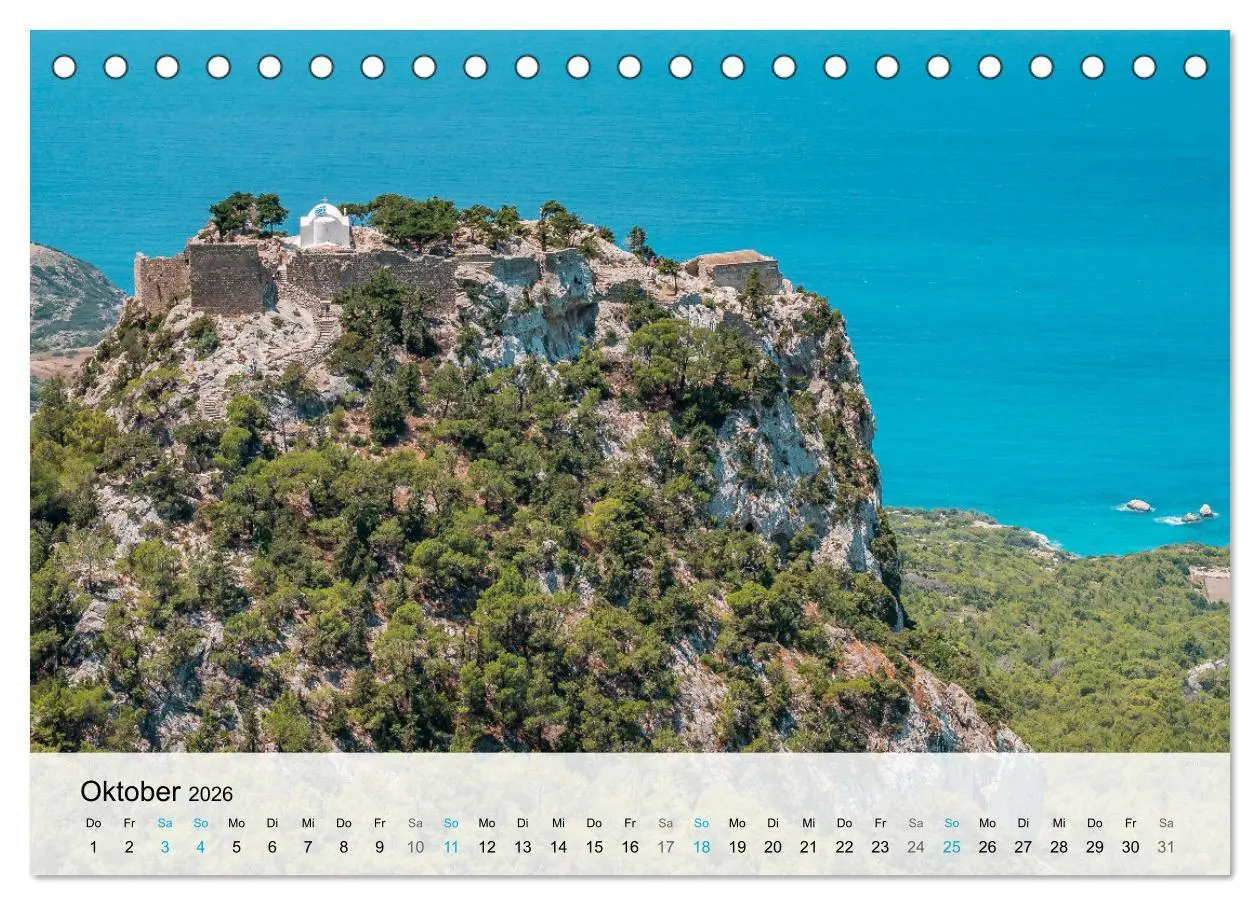 Bild: 9783457414880 | Rhodos - Die Highlights der Insel (Tischkalender 2026 DIN A5 quer),...