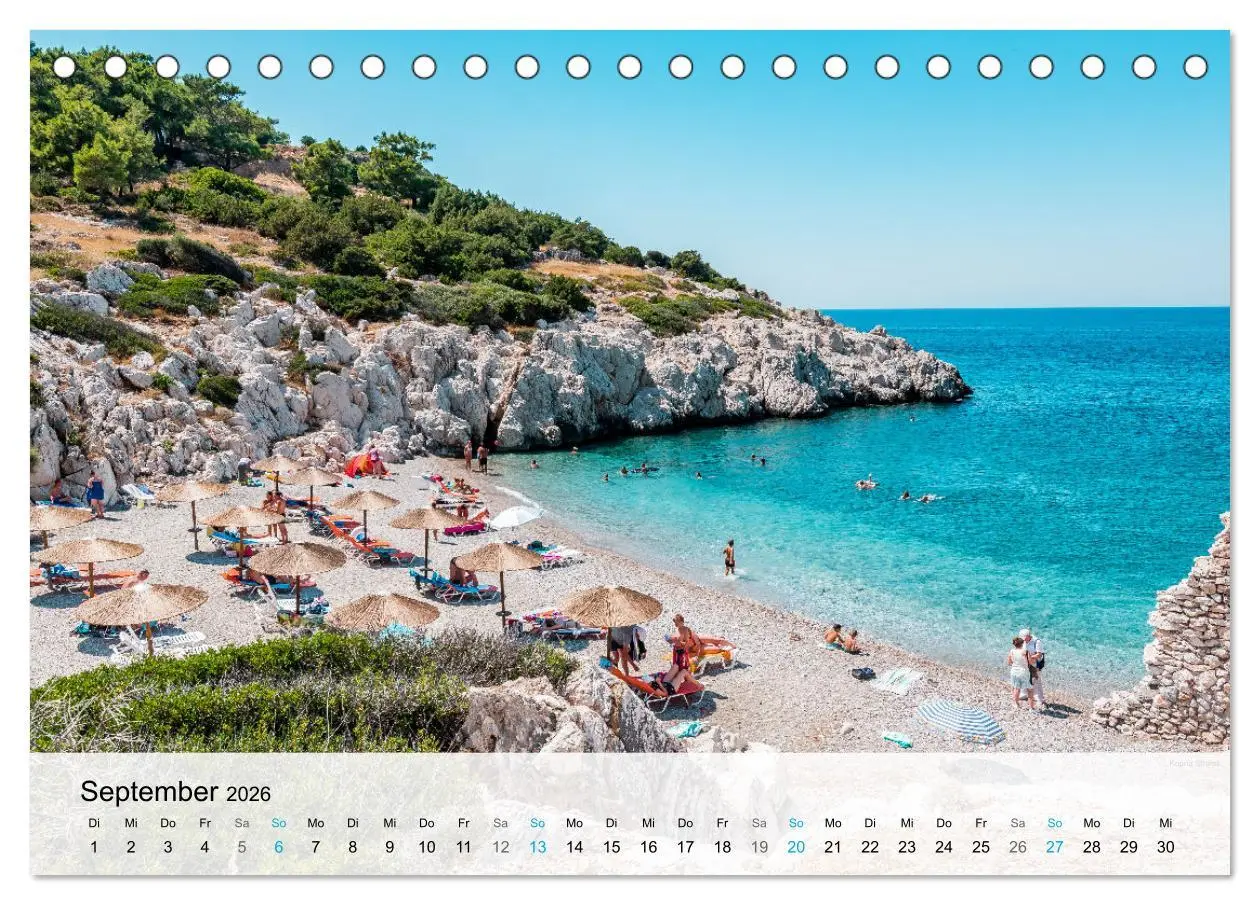 Bild: 9783457414880 | Rhodos - Die Highlights der Insel (Tischkalender 2026 DIN A5 quer),...