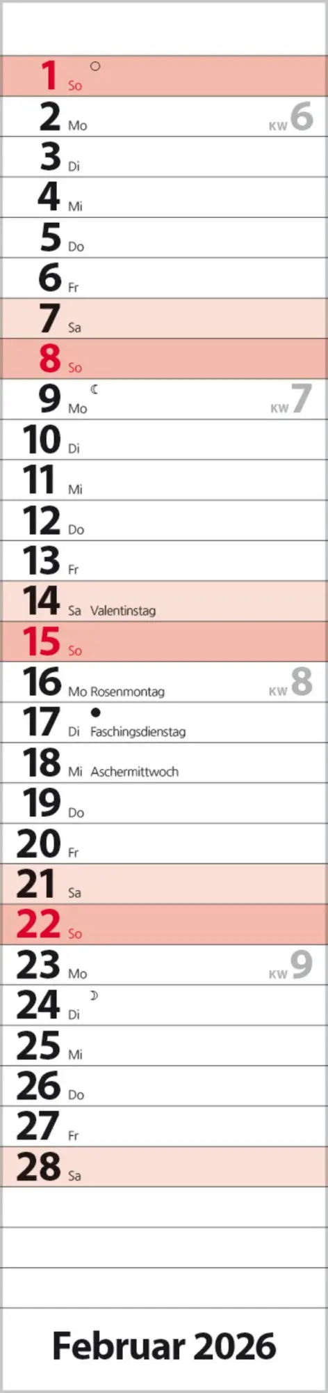 Bild: 9783731884880 | Streifenplaner Compact Rot 2026 | Verlag Korsch | Kalender | 13 S.