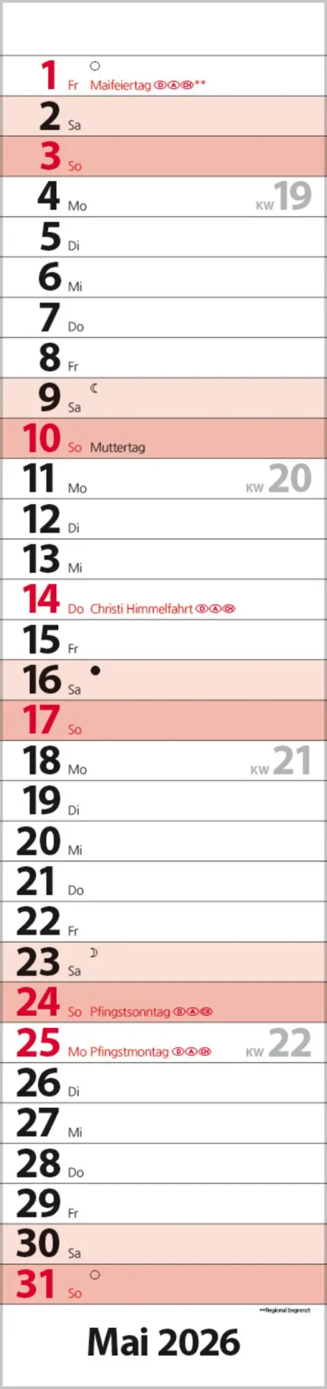 Bild: 9783731884880 | Streifenplaner Compact Rot 2026 | Verlag Korsch | Kalender | 13 S.