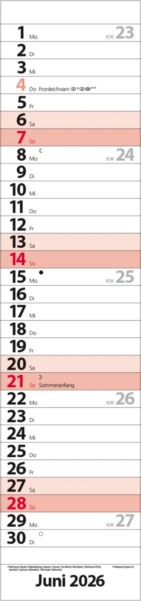 Bild: 9783731884880 | Streifenplaner Compact Rot 2026 | Verlag Korsch | Kalender | 13 S.