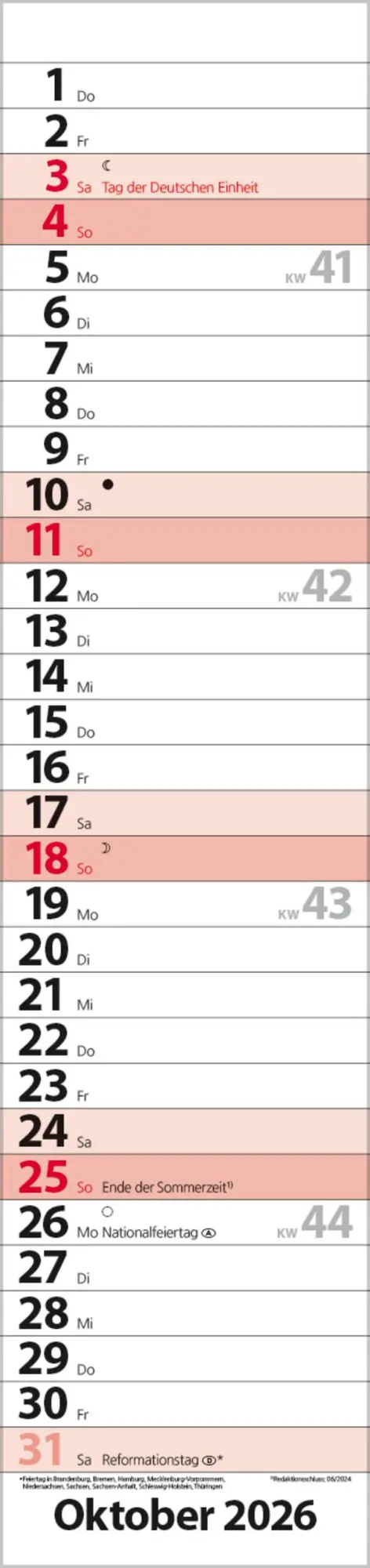 Bild: 9783731884880 | Streifenplaner Compact Rot 2026 | Verlag Korsch | Kalender | 13 S.