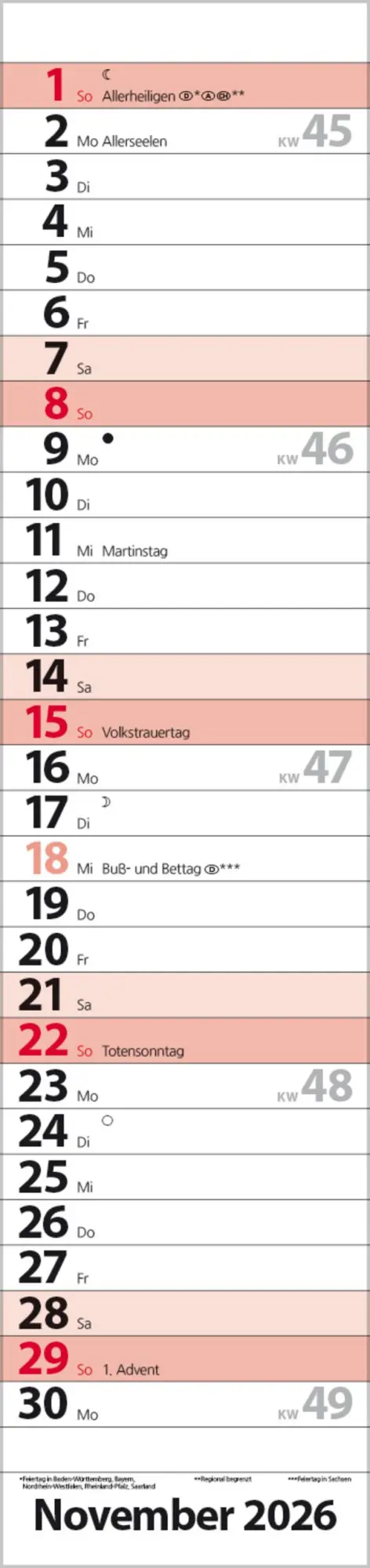 Bild: 9783731884880 | Streifenplaner Compact Rot 2026 | Verlag Korsch | Kalender | 13 S.
