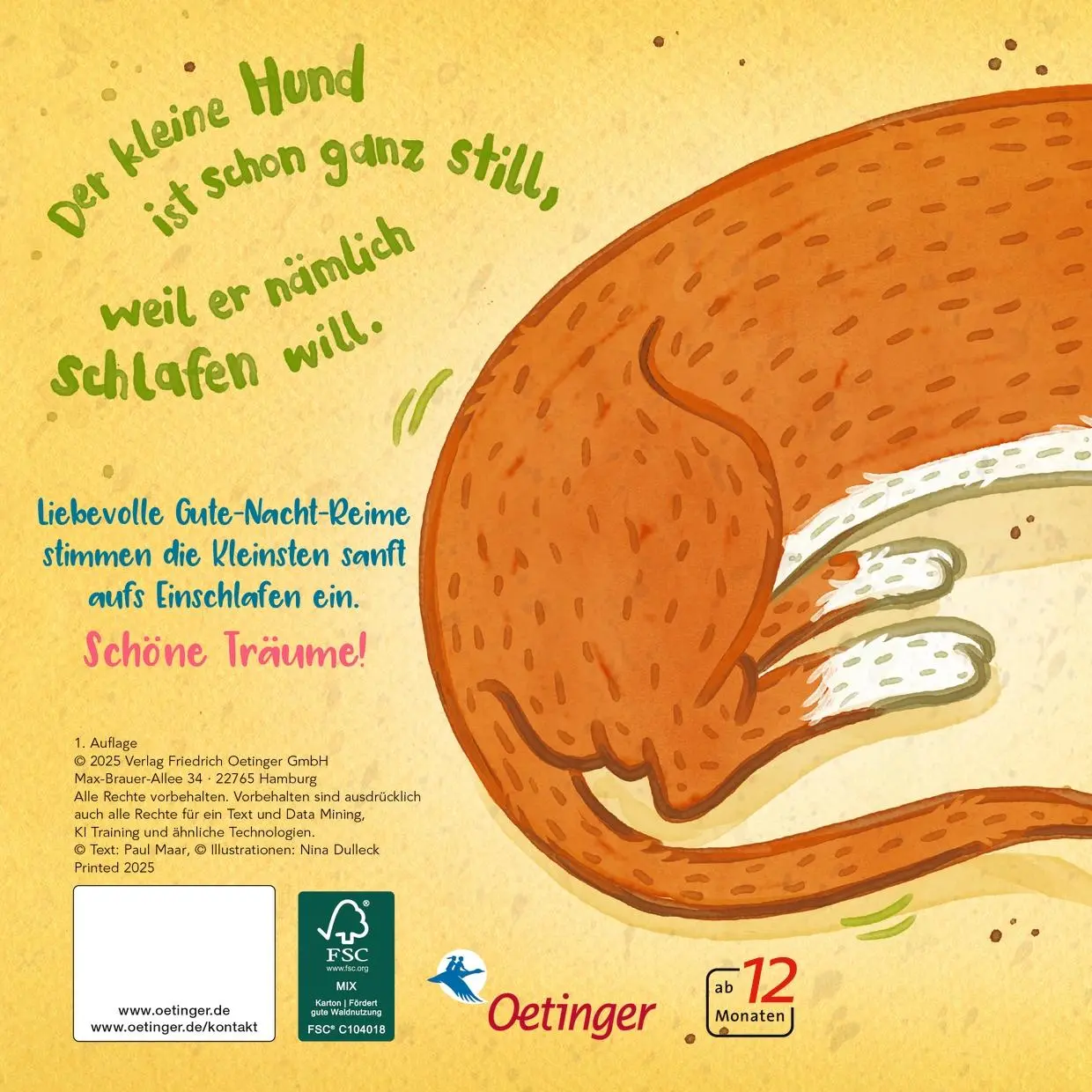 Rückseite: 9783751204880 | Hundemüde? | Tierische Reime | Paul Maar | Buch | 16 S. | Deutsch