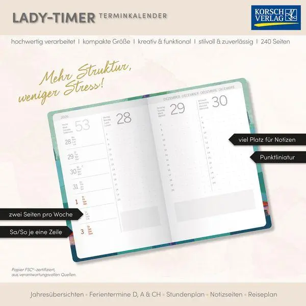 Bild: 9783819304880 | Lady-Timer Finca 2027 | Korsch Verlag | Buch | 240 S. | Deutsch | 2027