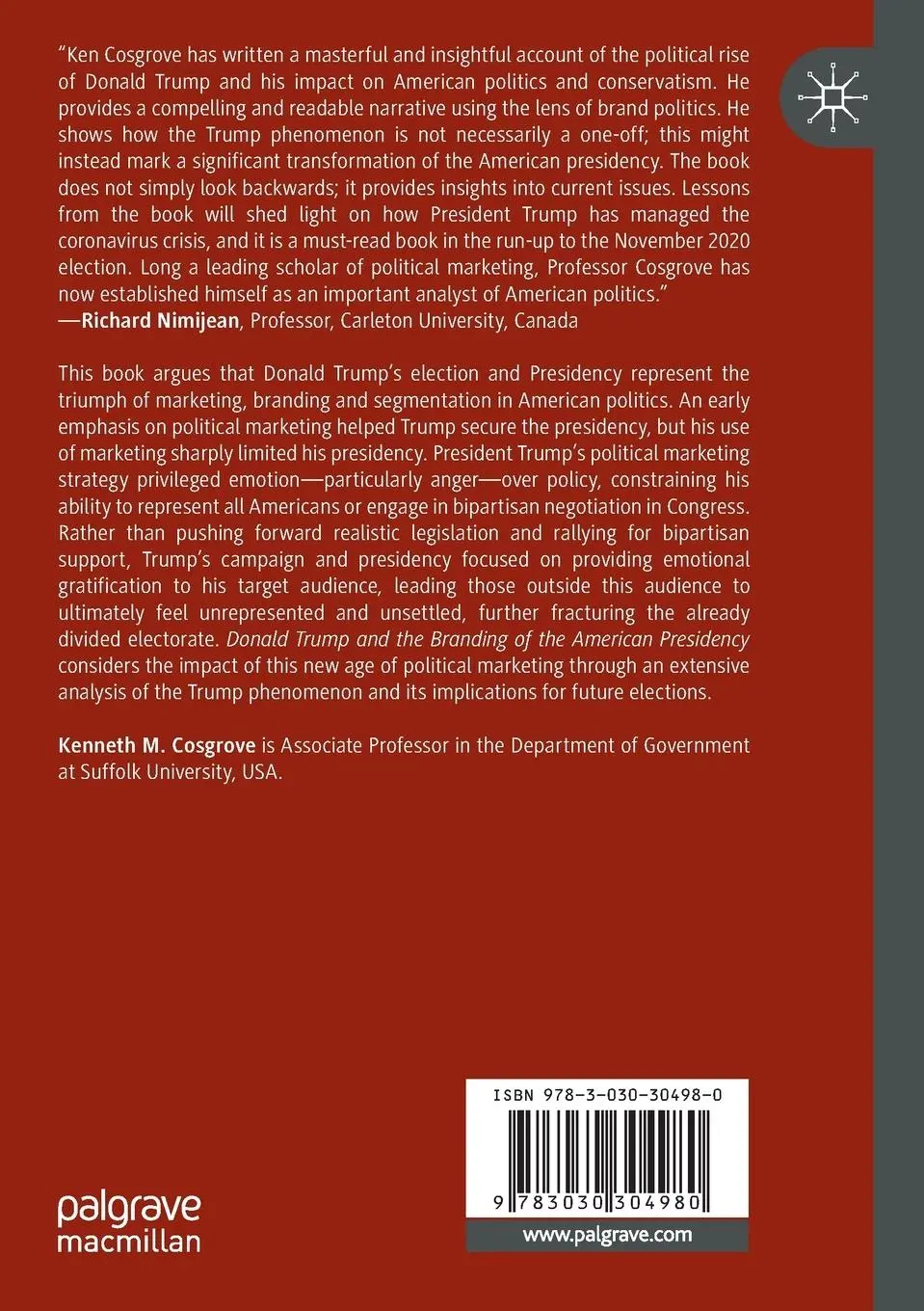 Rückseite: 9783030304980 | Donald Trump and the Branding of the American Presidency | Cosgrove