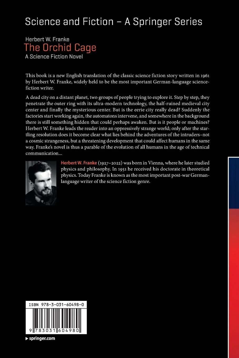 Rückseite: 9783031604980 | The Orchid Cage | A Science Fiction Novel | Herbert W. Franke | Buch