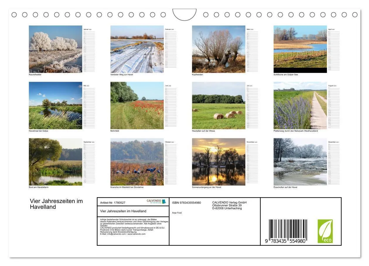 Bild: 9783435554980 | Vier Jahreszeiten im Havelland (Wandkalender 2025 DIN A4 quer),...