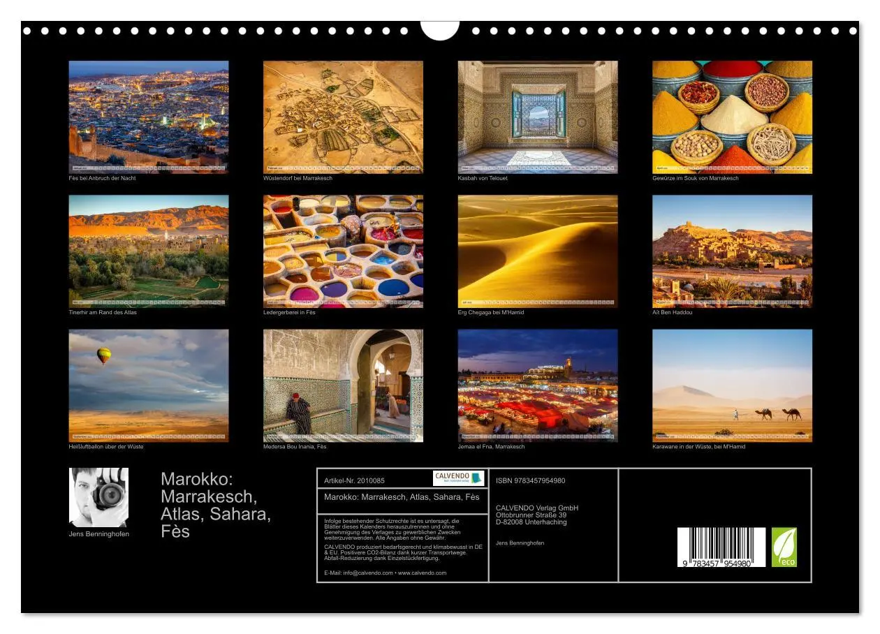 Bild: 9783457954980 | Marokko: Marrakesch, Atlas, Sahara, Fès (Wandkalender 2026 DIN A3...