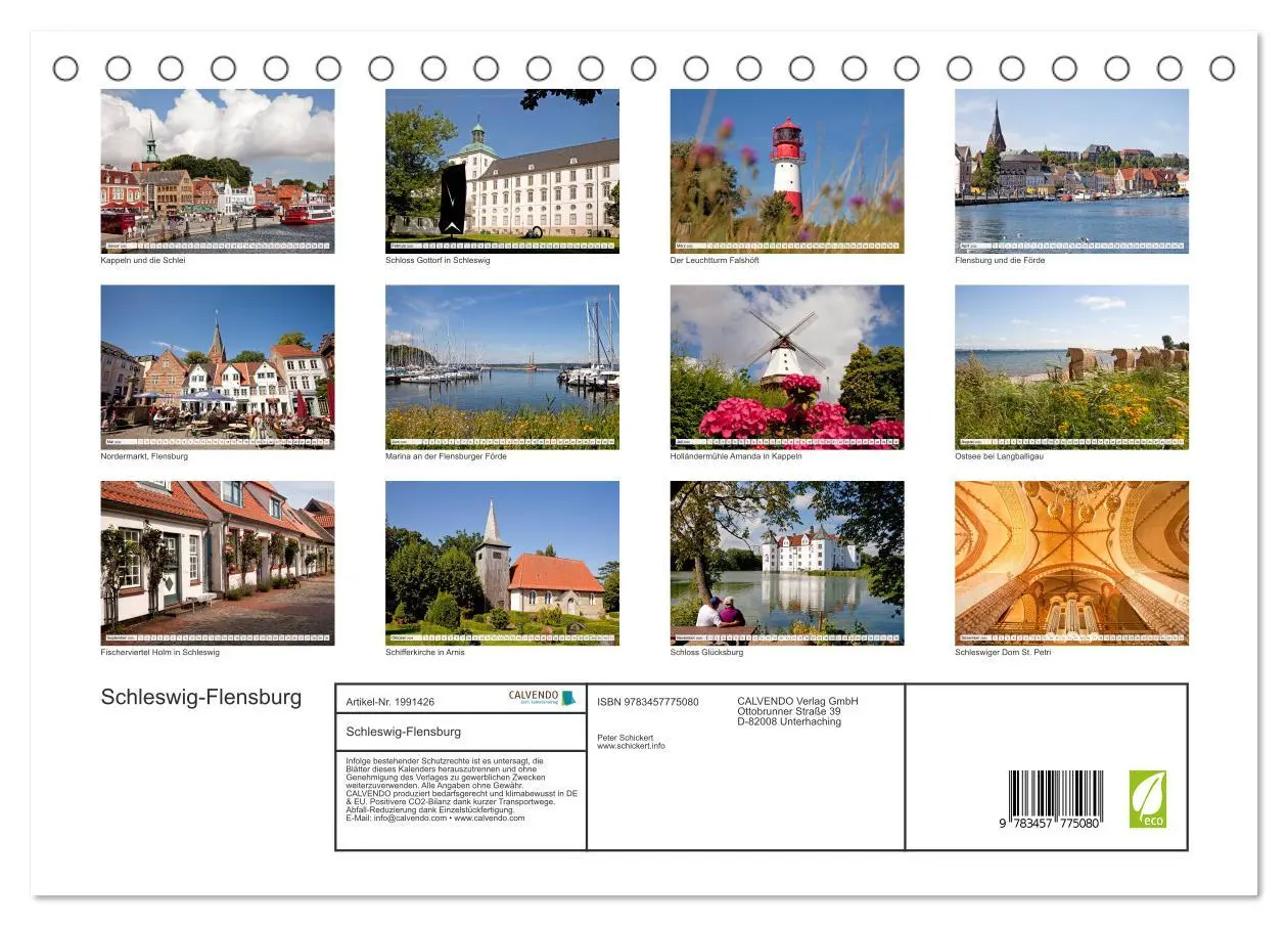 Bild: 9783457775080 | Schleswig-Flensburg (Tischkalender 2026 DIN A5 quer), CALVENDO...