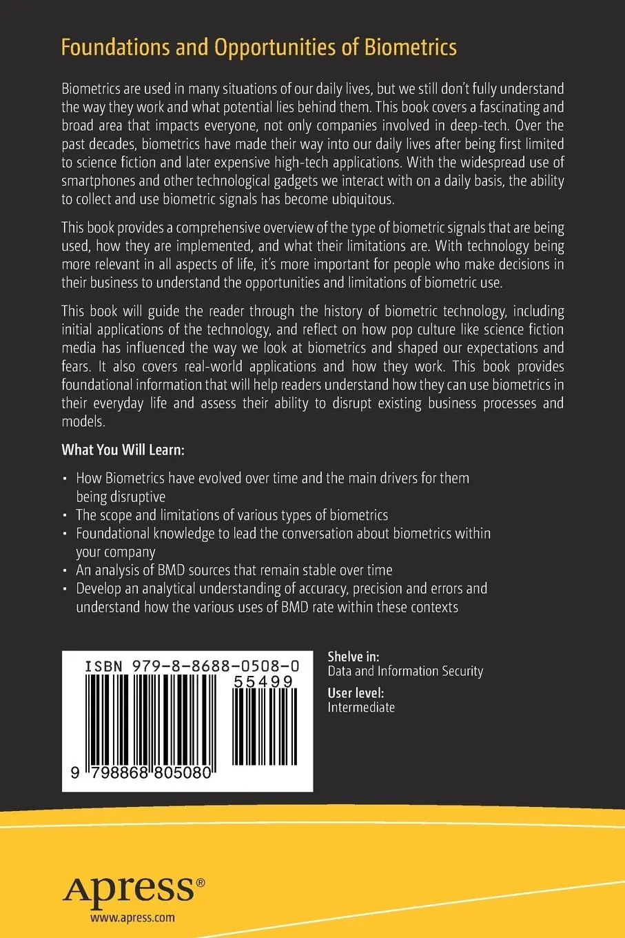 Rückseite: 9798868805080 | Foundations and Opportunities of Biometrics | Jennifer Salice (u. a.)