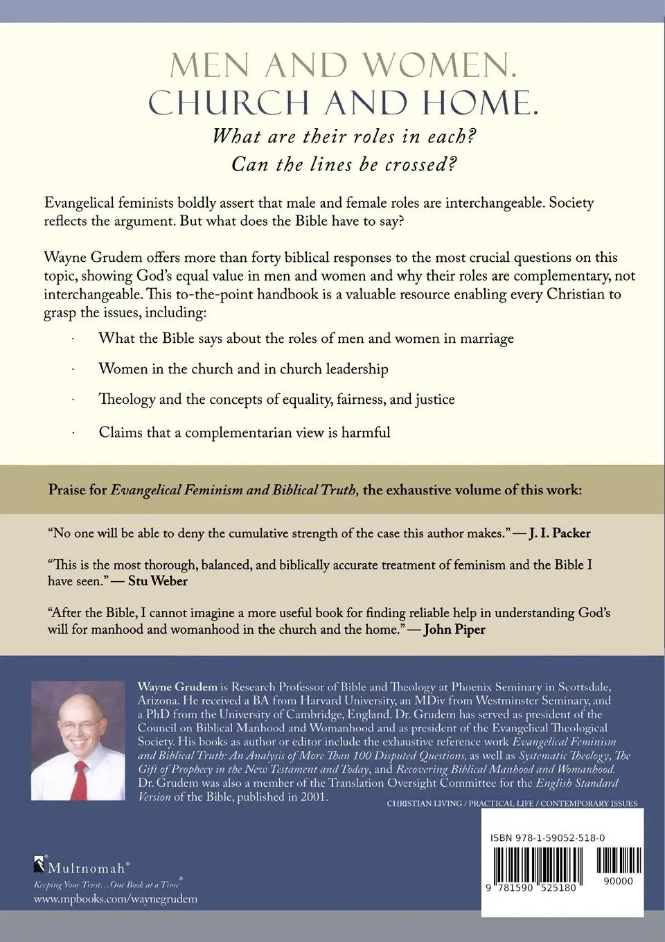 Rückseite: 9781590525180 | Countering the Claims of Evangelical Feminism | Wayne Grudem | Buch