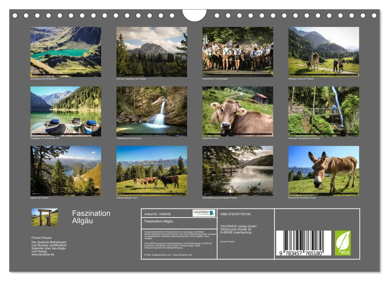 Bild: 9783457765180 | Faszination Allgäu (Wandkalender 2026 DIN A4 quer), CALVENDO...