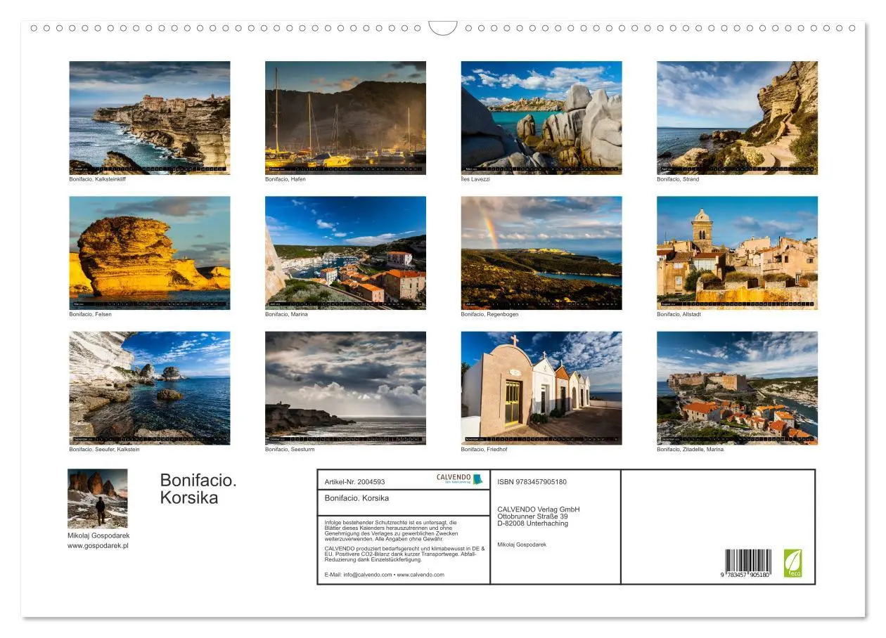 Bild: 9783457905180 | Bonifacio. Korsika (Wandkalender 2026 DIN A2 quer), CALVENDO...