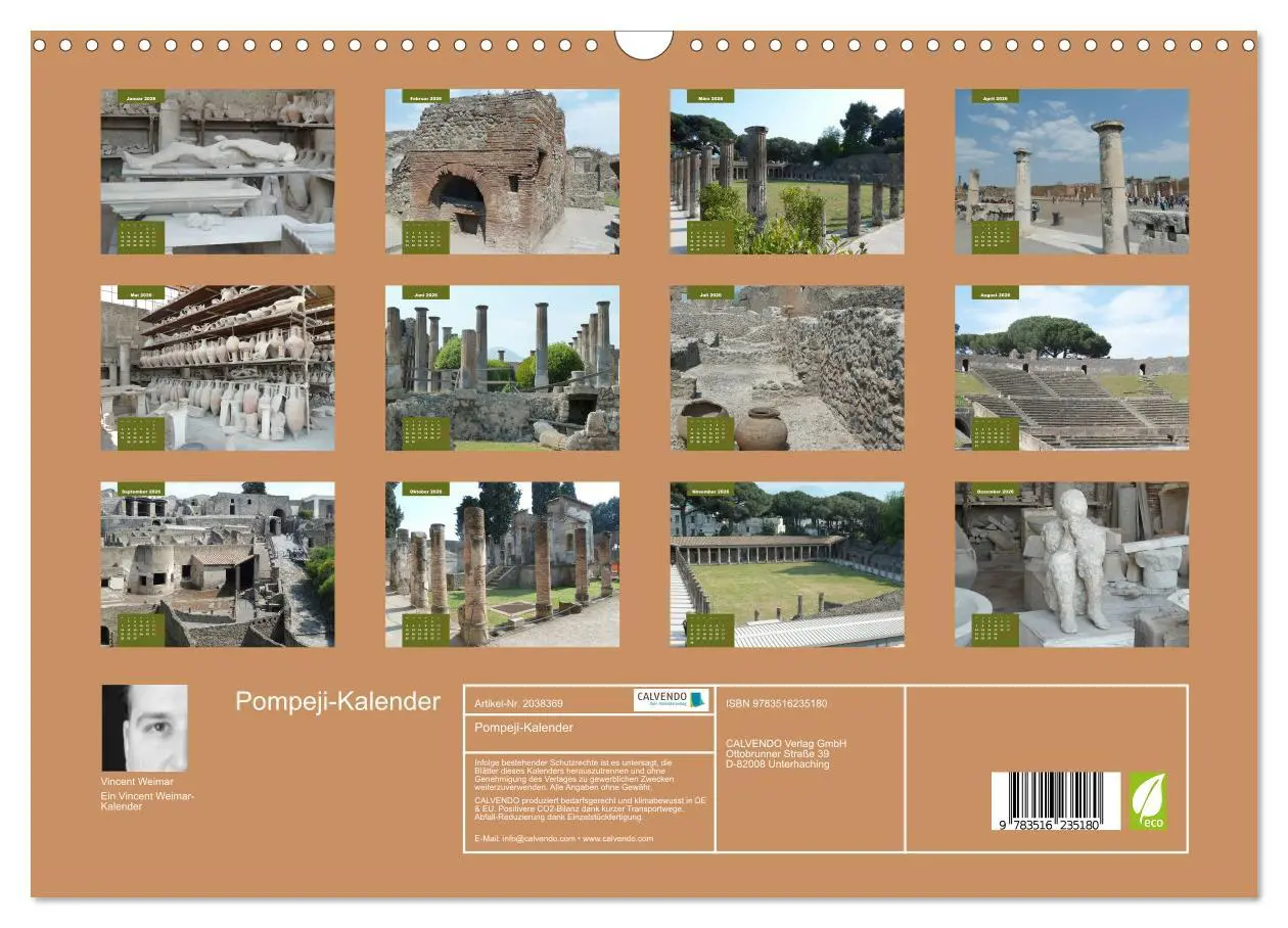 Bild: 9783516235180 | Pompeji-Kalender (Wandkalender 2026 DIN A3 quer), CALVENDO...