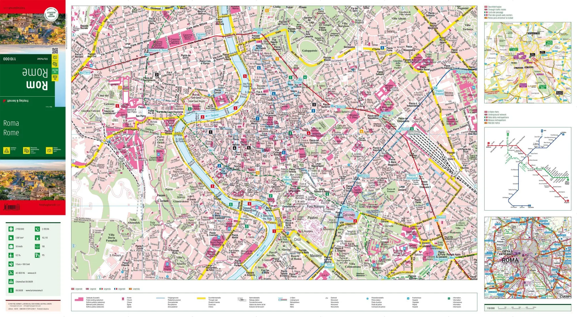 Bild: 9783707925180 | freytag &amp; berndt Innenstadtplan Rom 1:10.000 | (Land-)Karte | Deutsch