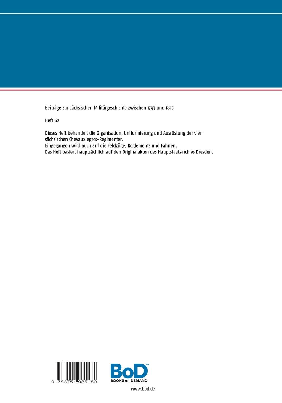 Rückseite: 9783751935180 | Die königlich sächsische Kavallerie (II) | Jörg Titze | Taschenbuch