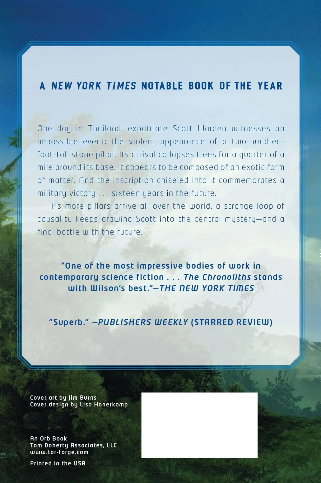 Rückseite: 9780765325280 | Chronoliths | Robert Charles Wilson | Taschenbuch | Englisch | 2011