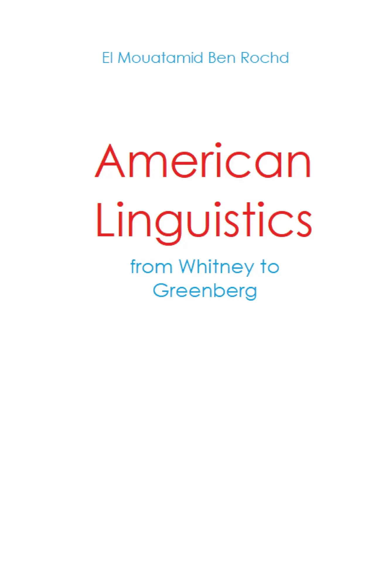 Cover: 9782322425280 | American linguistics | From Whitney to Greenberg | Rochd | Taschenbuch
