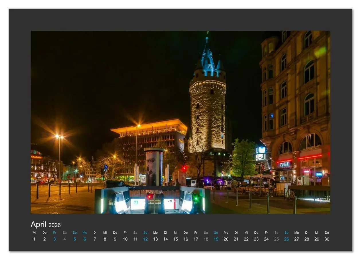 Bild: 9783457995280 | FRANKFURT - Nachtlichter 2026 (Wandkalender 2026 DIN A4 quer),...