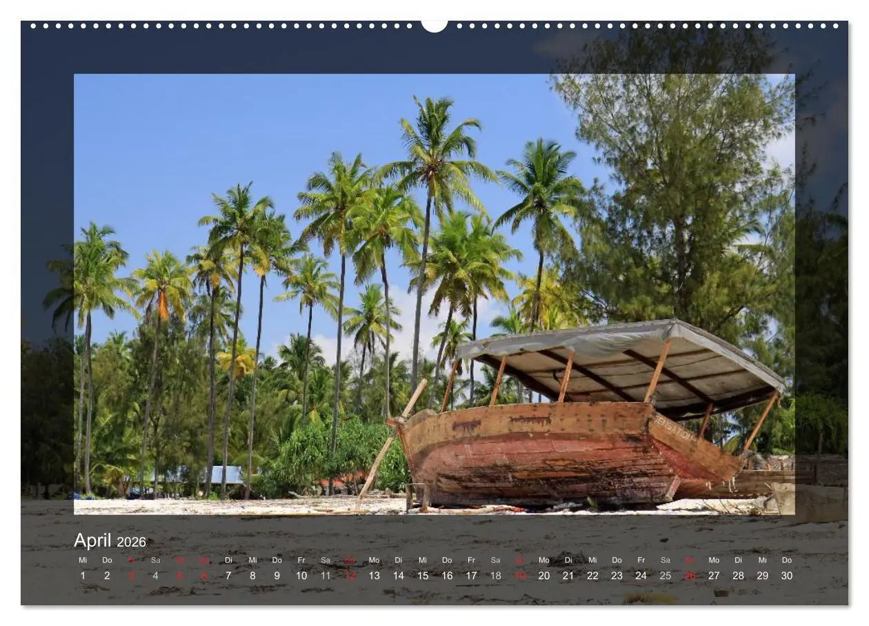 Bild: 9783516225280 | Sansibar (Wandkalender 2026 DIN A2 quer), CALVENDO Monatskalender
