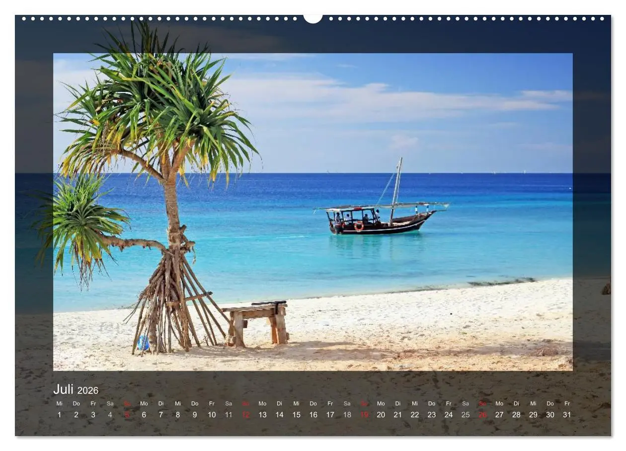Bild: 9783516225280 | Sansibar (Wandkalender 2026 DIN A2 quer), CALVENDO Monatskalender