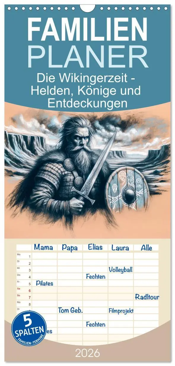 Cover: 9783516605280 | Familienplaner 2026 - Die Wikingerzeit - Helden, Könige und...