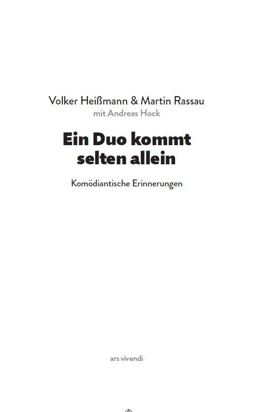 Bild: 9783747205280 | Ein Duo kommt selten allein | Komödiantische Erinnerungen | Buch