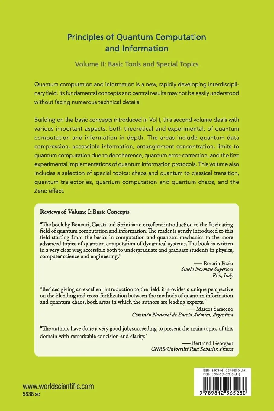 Rückseite: 9789812565280 | PRINCIPLES OF QUANT COMPUTAT (V2) | Benenti | Taschenbuch | Englisch