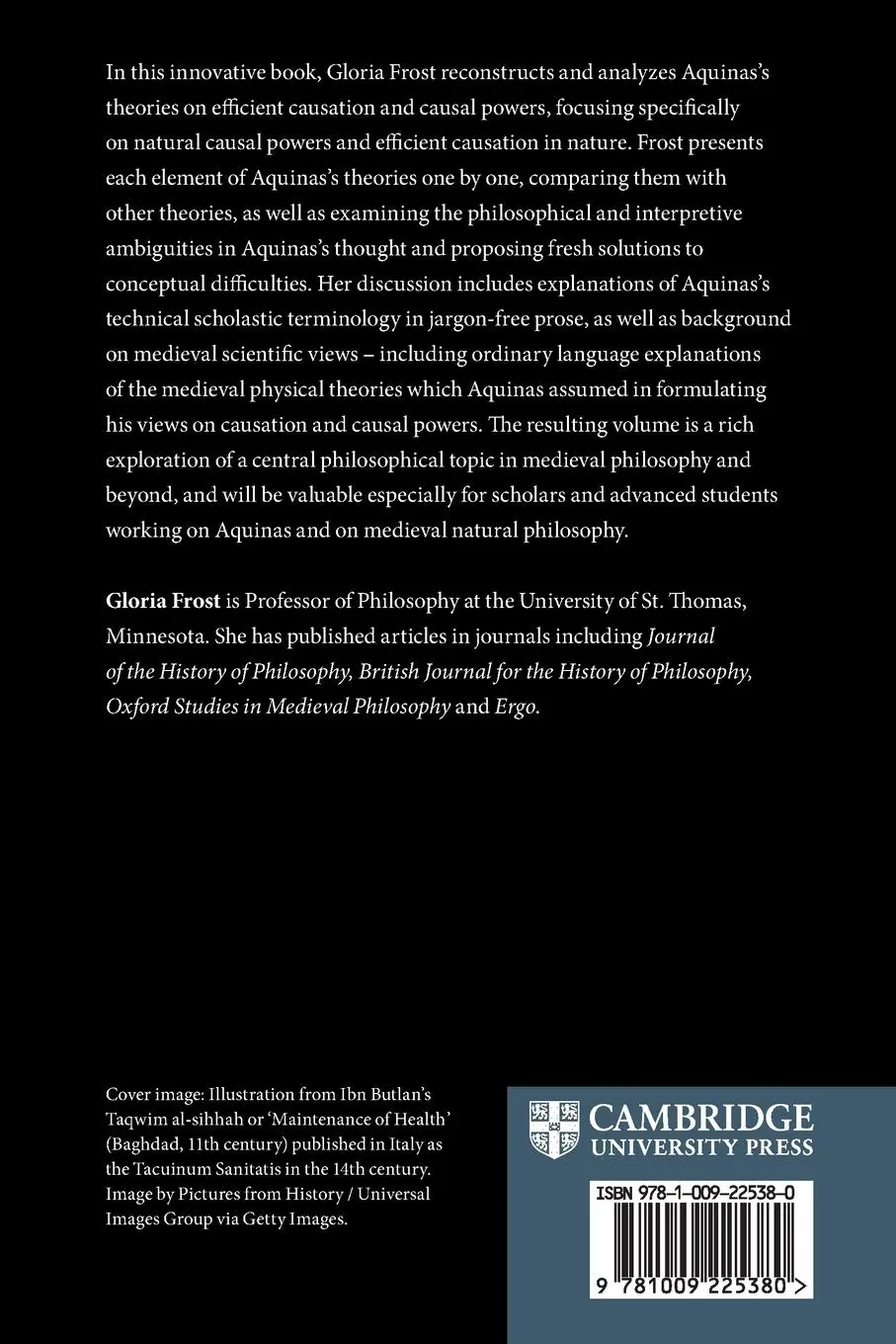 Rückseite: 9781009225380 | Aquinas on Efficient Causation and Causal Powers | Gloria Frost | Buch