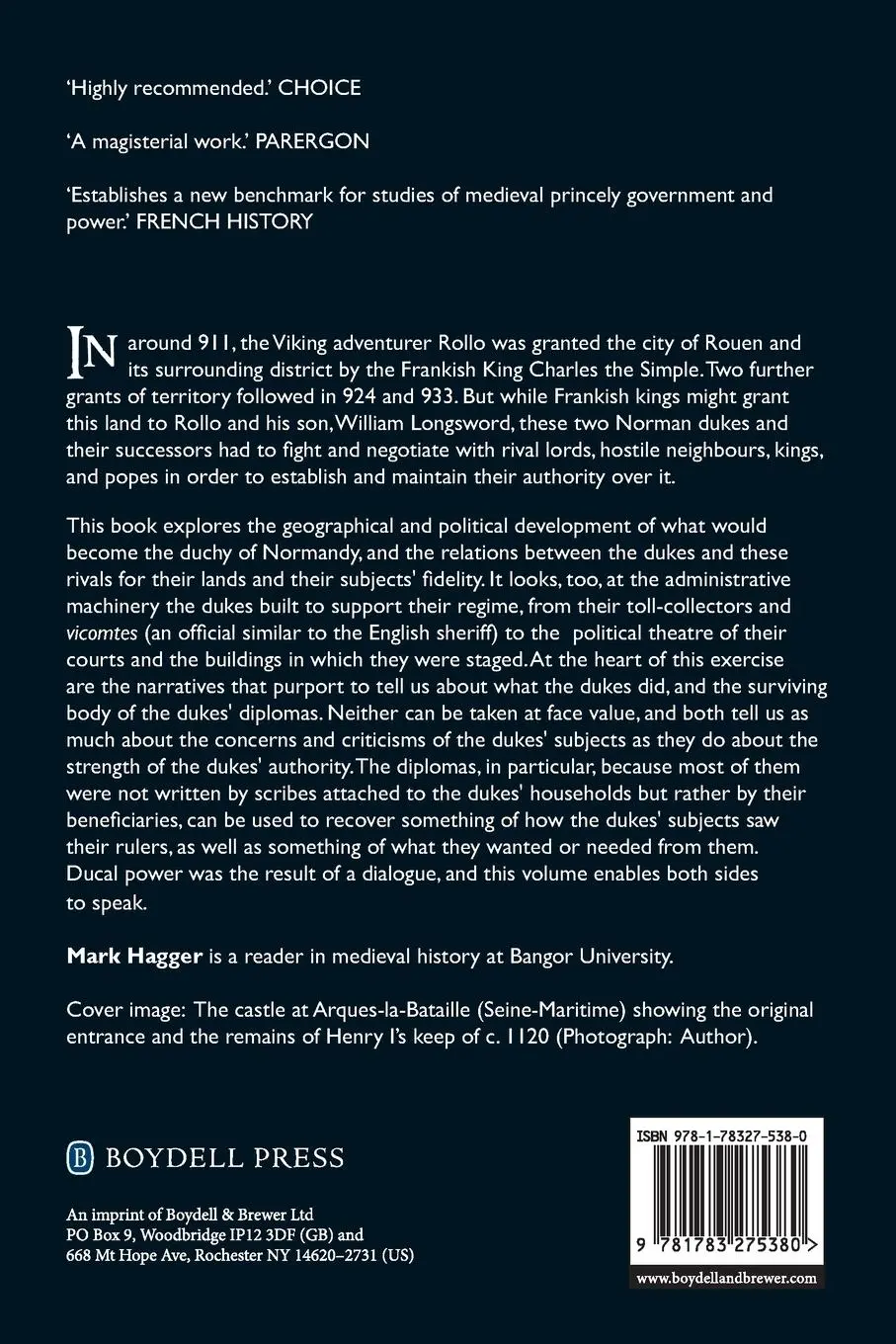 Rückseite: 9781783275380 | Norman Rule in Normandy, 911-1144 | Mark Hagger | Taschenbuch | 2020