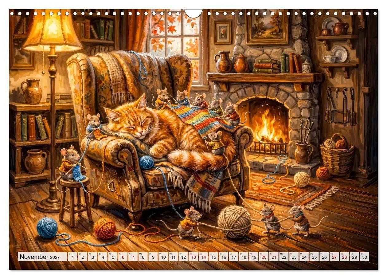 Bild: 9783594365380 | Katze und Mäuse - Humorvolle Tiergeschichten (Wandkalender 2027 DIN...