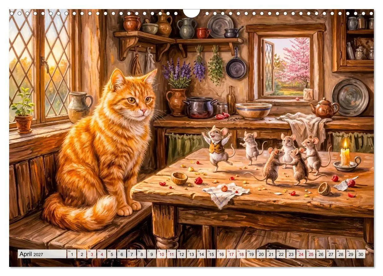 Bild: 9783594365380 | Katze und Mäuse - Humorvolle Tiergeschichten (Wandkalender 2027 DIN...