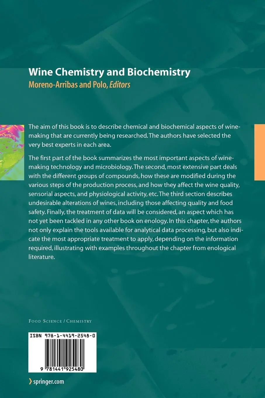 Rückseite: 9781441925480 | Wine Chemistry and Biochemistry | M. Victoria Moreno-Arribas (u. a.)