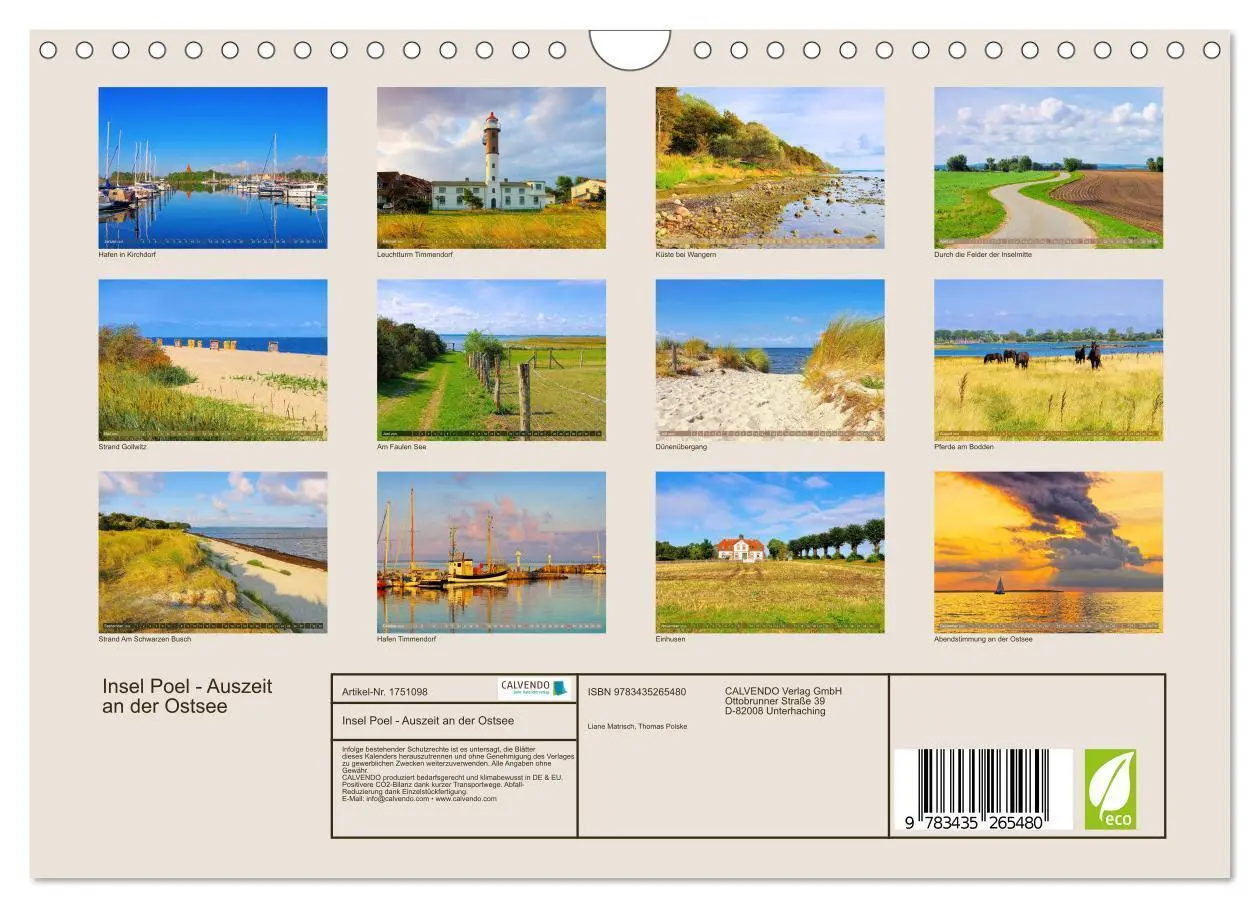 Bild: 9783435265480 | Insel Poel - Auszeit an der Ostsee (Wandkalender 2025 DIN A4 quer),...