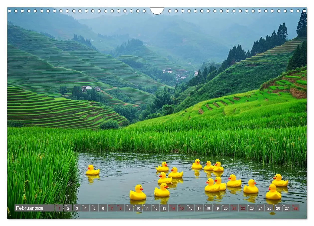 Bild: 9783457285480 | Gummienten auf Weltreise (Wandkalender 2026 DIN A3 quer), CALVENDO...