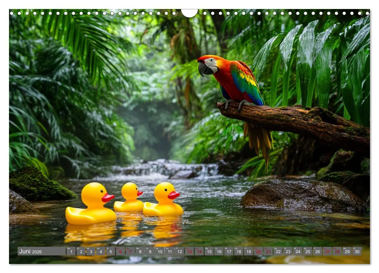 Bild: 9783457285480 | Gummienten auf Weltreise (Wandkalender 2026 DIN A3 quer), CALVENDO...