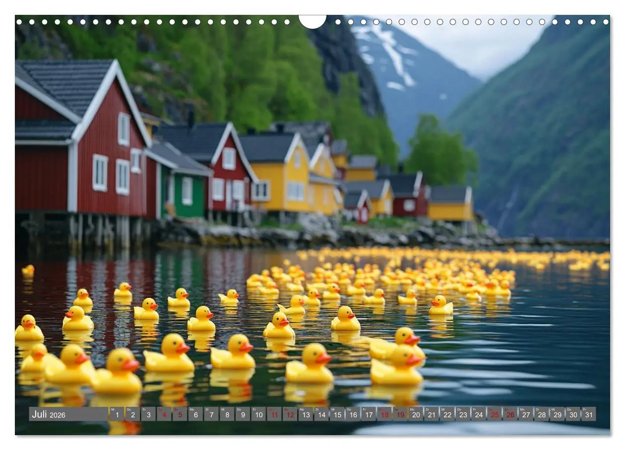 Bild: 9783457285480 | Gummienten auf Weltreise (Wandkalender 2026 DIN A3 quer), CALVENDO...
