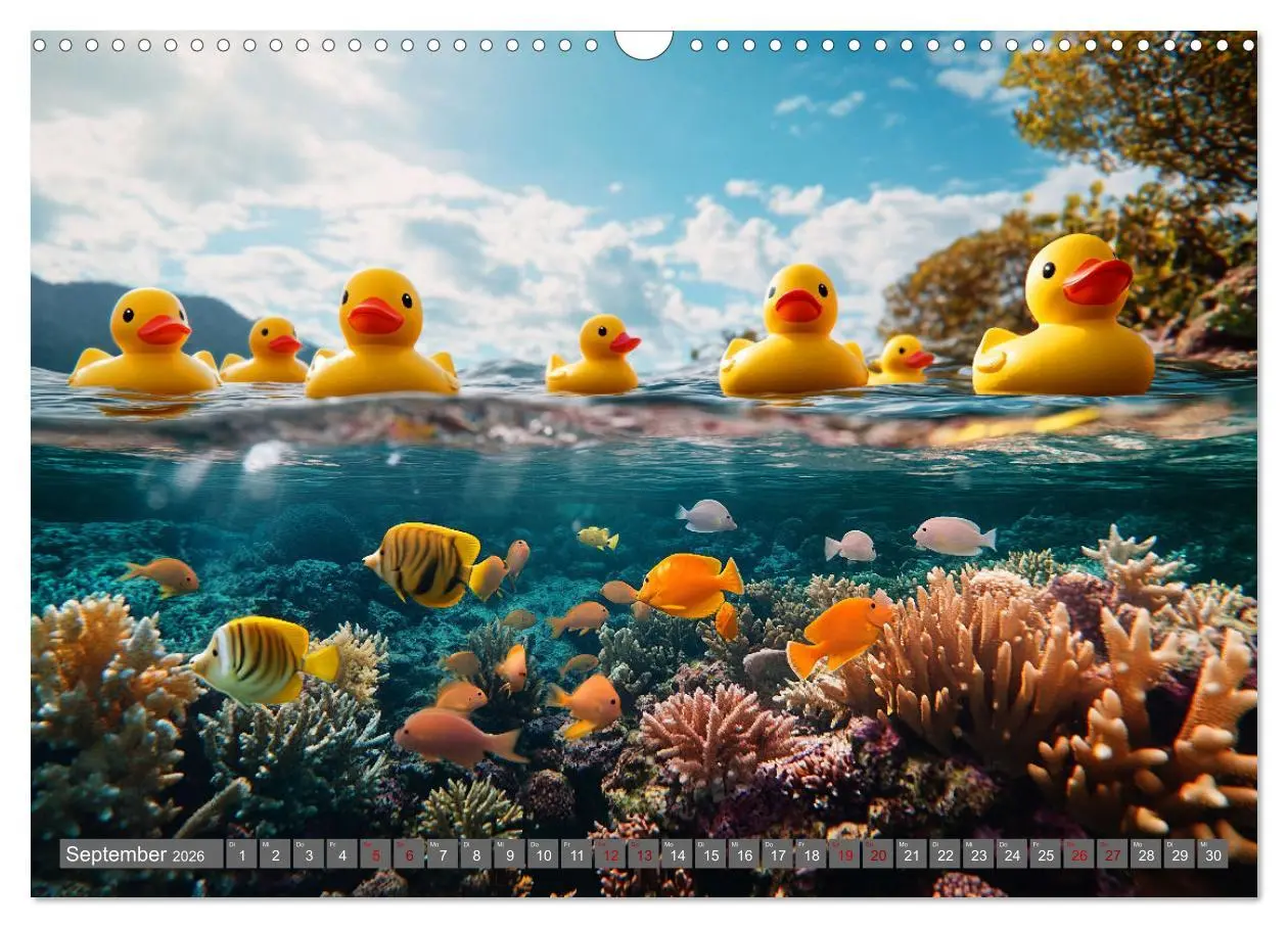 Bild: 9783457285480 | Gummienten auf Weltreise (Wandkalender 2026 DIN A3 quer), CALVENDO...