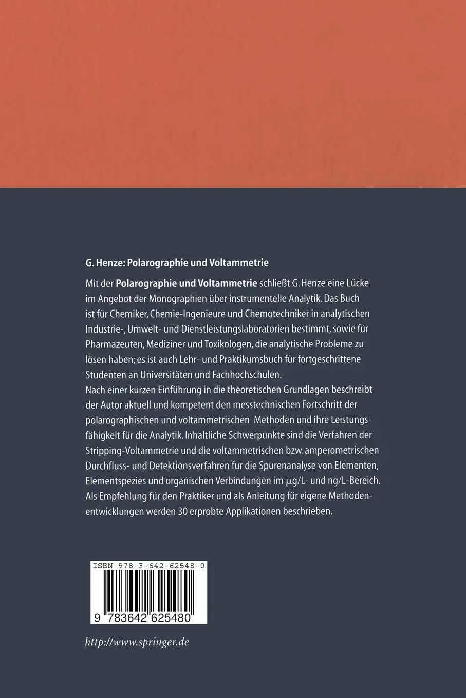 Rückseite: 9783642625480 | Polarographie und Voltammetrie | Grundlagen und analytische Praxis