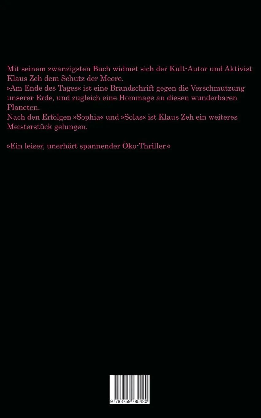 Rückseite: 9783759785480 | Am Ende des Tages | Klaus Zeh | Taschenbuch | 154 S. | Deutsch | 2025