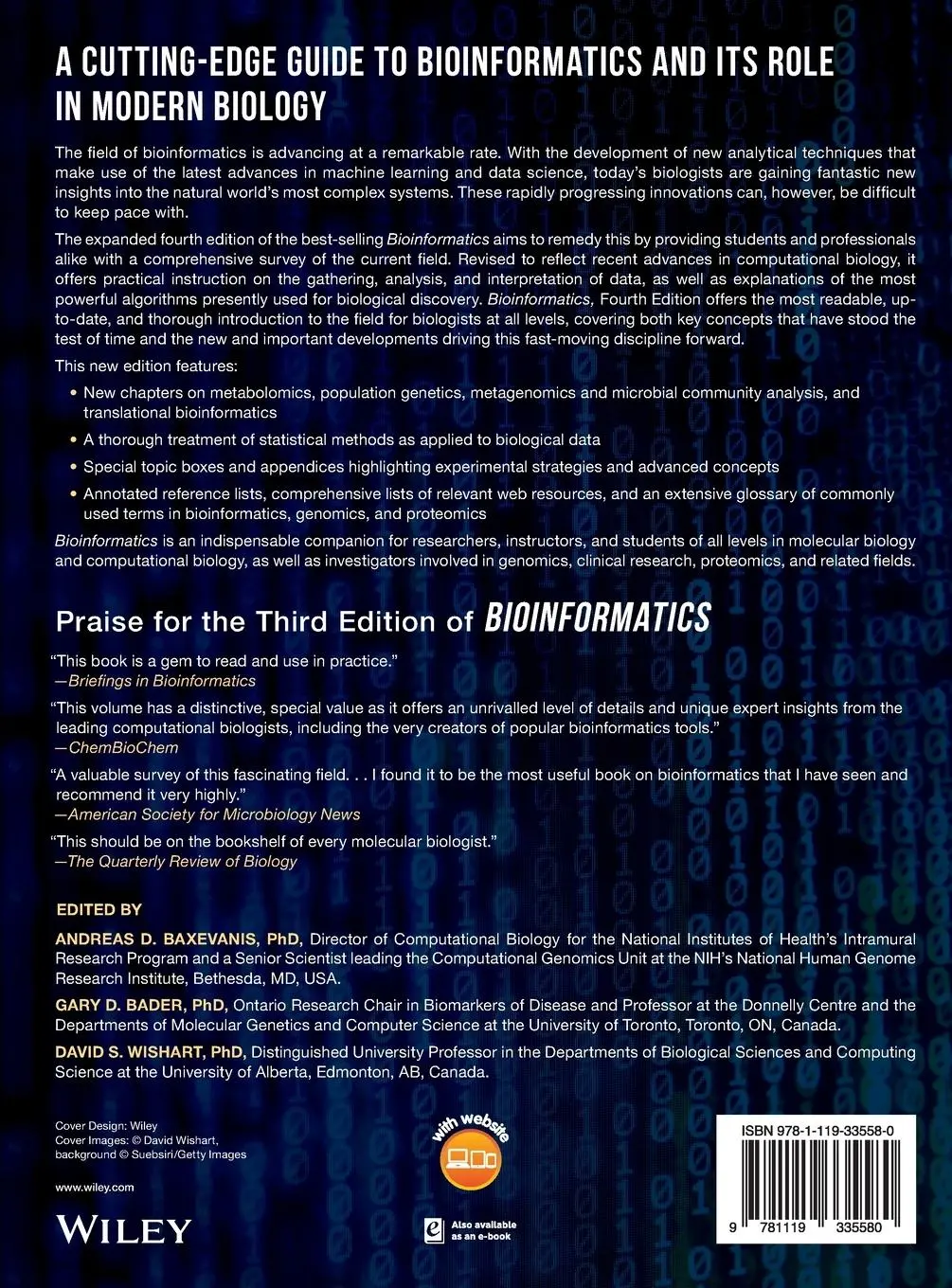 Rückseite: 9781119335580 | Bioinformatics | Andreas D. Baxevanis (u. a.) | Buch | Englisch | 2020
