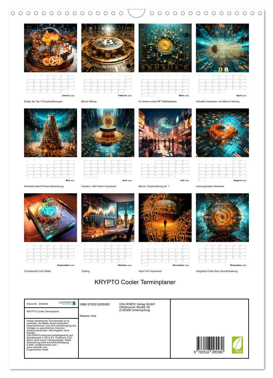 Bild: 9783516295580 | KRYPTO Cooler Terminplaner (Wandkalender 2026 DIN A3 hoch),...