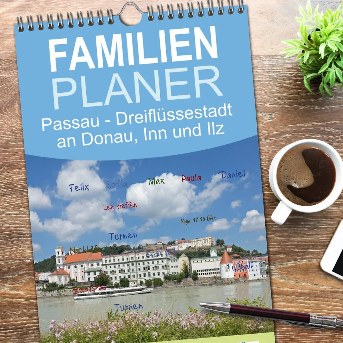 Bild: 9783516505580 | Familienplaner 2026 - Passau - Dreiflüssestadt an Donau, Inn und...