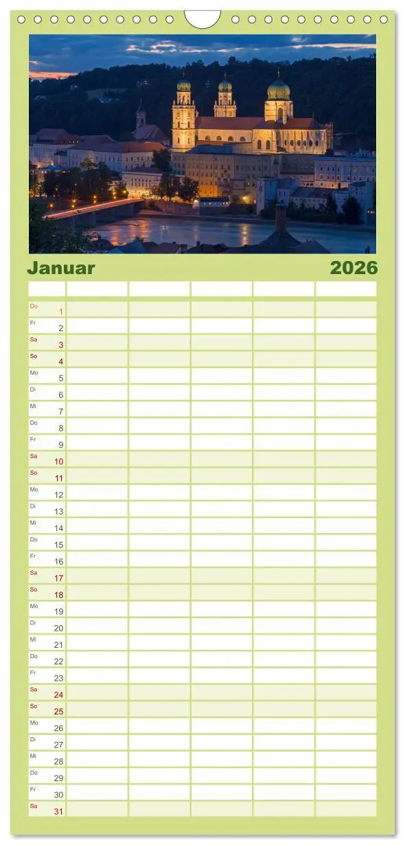Bild: 9783516505580 | Familienplaner 2026 - Passau - Dreiflüssestadt an Donau, Inn und...
